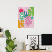Poster Rose moderne floral tropical abstrait art simple (Bureau à domicile)