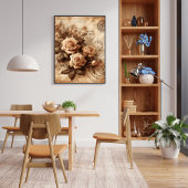 Poster Rose monochrome Elegant noir et blanc flore art