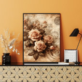 Poster Rose monochrome Elegant noir et blanc flore art