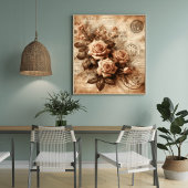 Poster Rose monochrome Elegant noir et blanc flore art