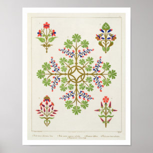 Poster Rose motif wallpaper design, printed by M. & N. Ha