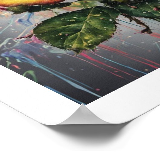 Poster Rose multicolore (Coin)