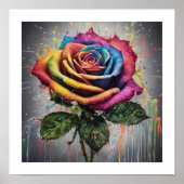 Poster Rose multicolore (Devant)