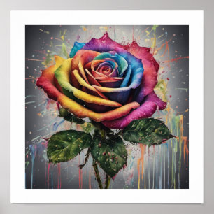 Poster Rose multicolore