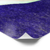 Poster Rose multicolore sur fond bleu (Coin)