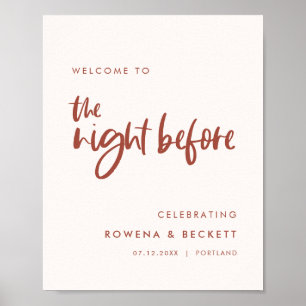 Poster Rose neige moderne Bienvenue à la veille