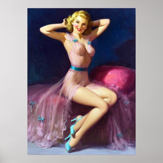 Poster Rose Nighty Pin Up (Devant)