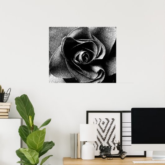 POSTER ROSE NOIR (Bureau à domicile)