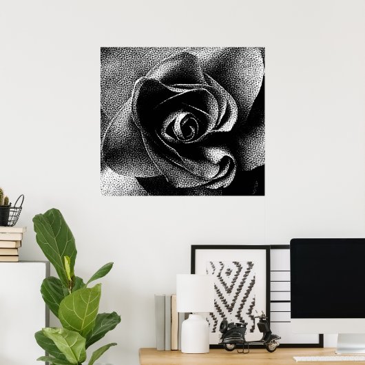 POSTER ROSE NOIR (Bureau à domicile)