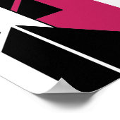 Poster Rose noir blanc rouge Abstrait conception géométri (Coin)