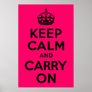 Poster Rose Noir Gardez le calme et continuer
