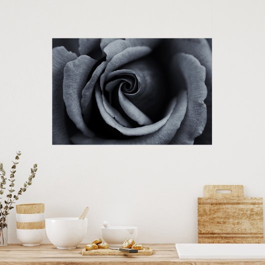 Poster Rose noire et blanche (Cuisine)