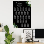 Poster Rose noire et blanche Mariage gothique 24 Seating  (Bureau à domicile)