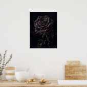 Poster Rose noire — Impasto botanique gothique (Cuisine)