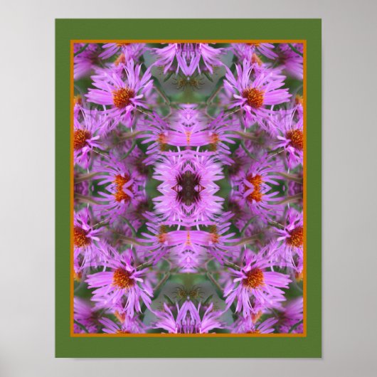 Poster Rose Nouvelle-Angleterre Aster Flowers Abstrait (Devant)