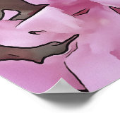 Poster Rose Oleander Rose Laurel Black Outline Art (Coin)