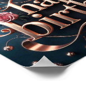 Poster Rose or anniversaire luxueux élégant extravagant (Coin)