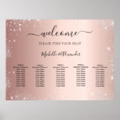 Poster Rose or argent parties scintillant mariage (Devant)