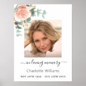 Poster Rose or floral photo mémorial funérailles (Devant)