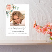 Poster Rose or floral photo mémorial funérailles