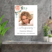 Poster Rose or floral photo mémorial funérailles