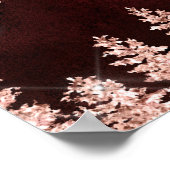 Poster Rose or neige pin rouge Noël mariage d'hiver (Coin)