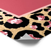 Poster Rose or noir Empreinte de léopard fille's Sweet 16 (Coin)