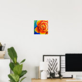 Poster Rose orange (Bureau à domicile)