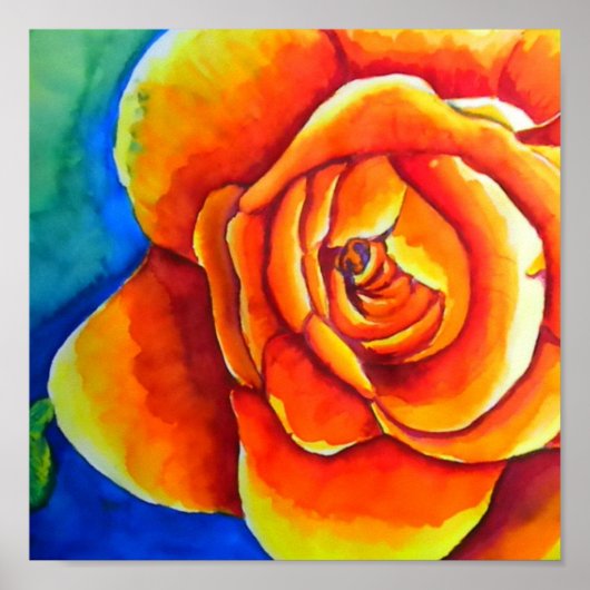 Poster Rose orange (Devant)