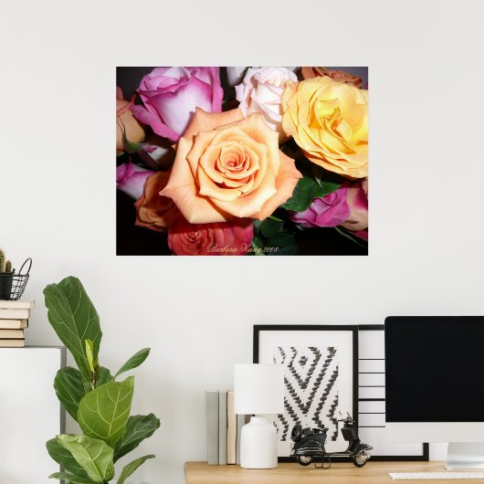 Poster Rose orange (Bureau à domicile)