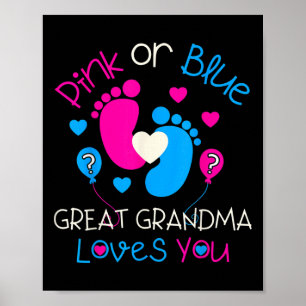 Poster Rose Ou Bleu Grand Grand-Mère Vous Aime Chemise Ge