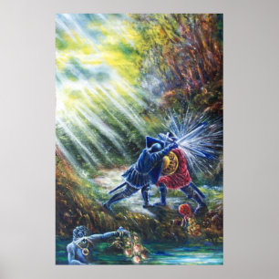 Poster ROSE OUBLIÉ combattant les chevaliers, l'argent et