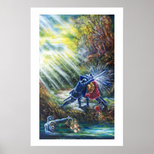 Poster ROSE OUBLIÉE Chevaliers combattants, Argent et Dia