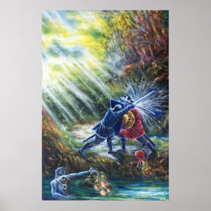 Poster ROSE OUBLIÉE Chevaliers combattants, Argent et Dia