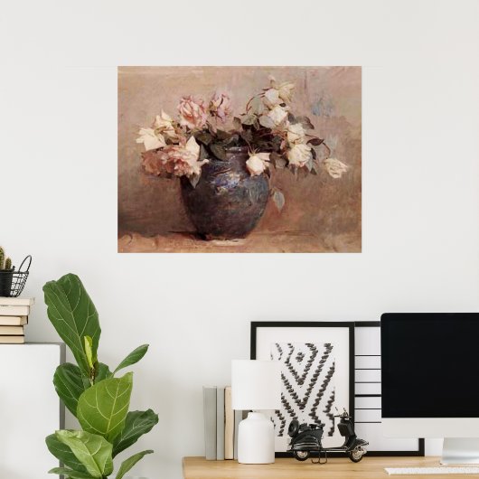 Poster Rose pâle (Bureau à domicile)