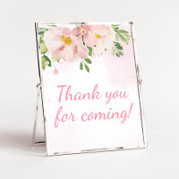 Rose Pâle Floral Printemps Merci d'être venu