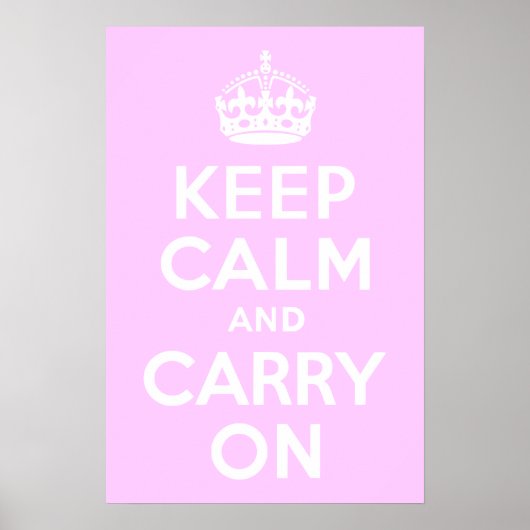 Poster Rose pâle Gardez le calme et continuer (Devant)