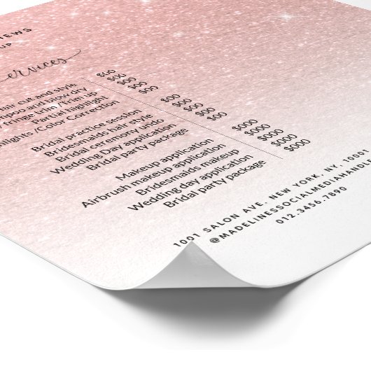 Poster Rose Parties scintillant or Blush Sparkle Salon Pr (Coin)