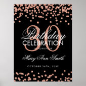 Poster Rose Parties scintillant or Confetti Black 30e ann (Devant)