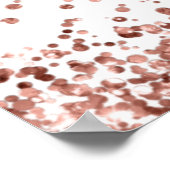 Poster Rose Parties scintillant or Script Bienvenue au Ba (Coin)