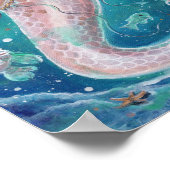 Poster Rose Pearl mermaid art par Renee Lavoie (Coin)