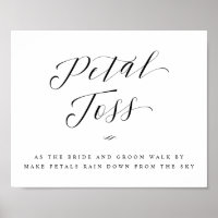 Rose Petal Toss Send Off Calligraphy Wedding Sign