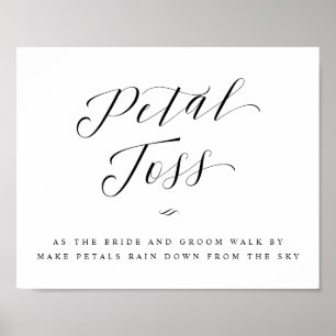 Poster Rose Petal Toss Send Off Calligraphy Wedding Sign