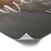 Poster Rose photo moderne or Calligraphie Mariage Signal (Coin)