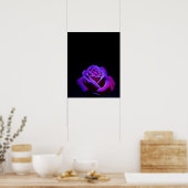 Poster Rose pourpre avec gouttes d'eau sur Arrière - plan (Cuisine)