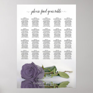 Poster Rose Poussière Violet 20 Plan de table de mariage