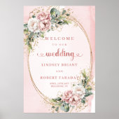 Poster Rose Poussiéreuse de Bienvenue de Mariage de Boho (Devant)