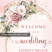 Poster Rose Poussiéreuse de Bienvenue de Mariage de Boho
