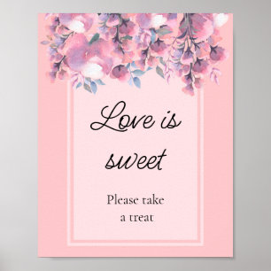 Poster Rose Poussiéreuse Floral l'amour est doux douche d