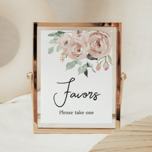 Poster Rose Poussiéreuse Rose C'est une fille Faveurs de 